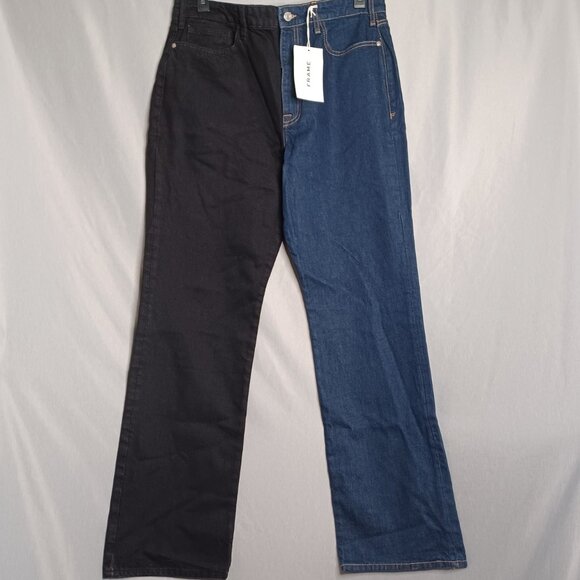 Frame Le Jane Jeans Womens 33 Colorblock High-Rise Straight Fit Streetwear Y2K - Picture 3 of 10